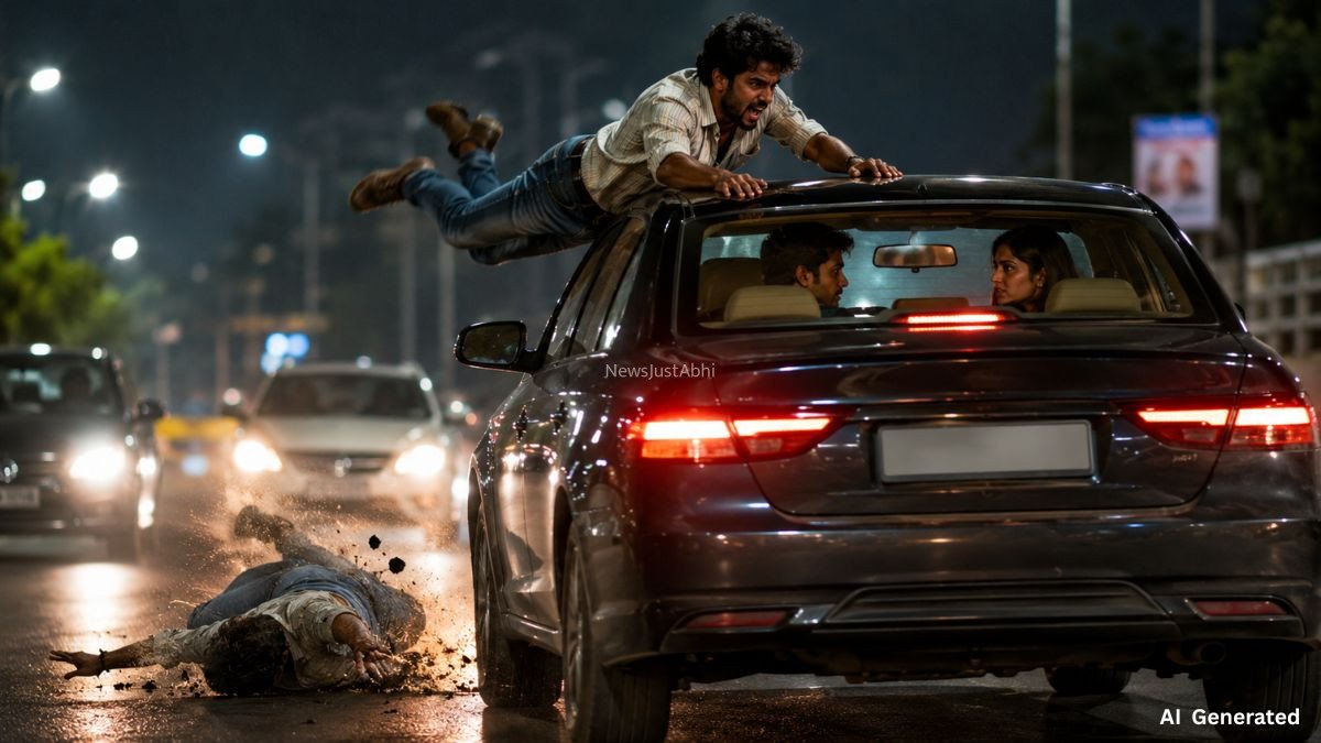 ​​​दूसरे युवक के साथ​​ जा रही थी प्रेमिका, रोकने के लिए कार की छत पर चढ़ा कारोबारी; 200 मीटर बाद गिरा और हो गई मौत​​​​