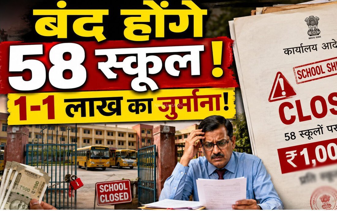 छात्रों और अभिभावकों​​ के लिए​​ बड़ी खबर! इन 58 स्कूलों पर लगेगा ताला, हर स्कूल पर 1 लाख रुपये का जुर्माना… आखिर शिक्षा विभाग ने क्यों उठाया इतना बड़ा कदम? जानिए पूरी वजह​​