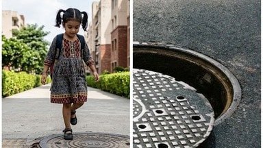 girl child fell in mainhole